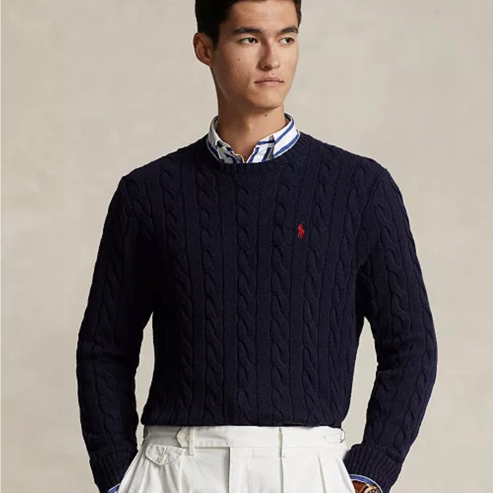 Polo Ralph Lauren, Mens Cable-Knit Cotton Sweater